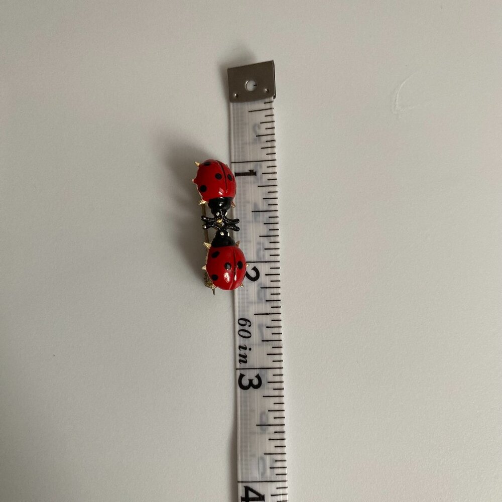 Vintage KOREA Ladybug Brooch Whimsigoth Twee Insect Bugs Bug Jewelry Pin Fairy - Picture 2 of 15